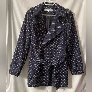 Cleo Petites Polka Dot Trench Coat